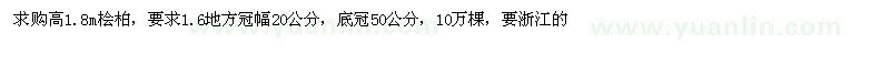 求購高1.8m檜柏