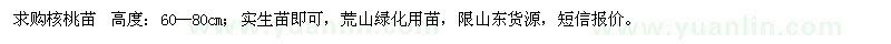 求購高60——80公分核桃苗