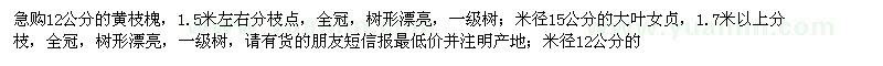 求購12公分黃枝槐,米徑15公分大葉女貞,12公分國槐