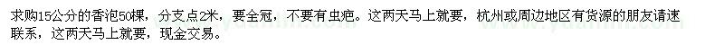 求購15公分香泡