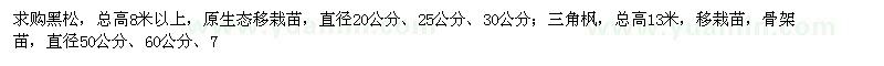 求購黑松、三角楓