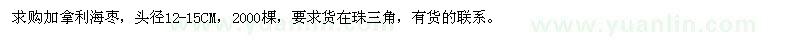 求購(gòu)頭徑12-15公分加拿利海棗