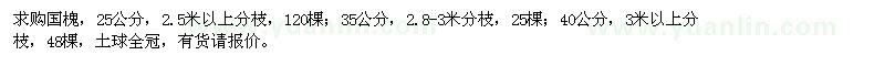 求購25、35、40公分國槐