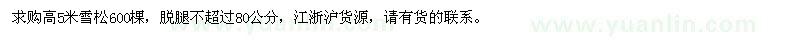 求購(gòu)高5米雪松