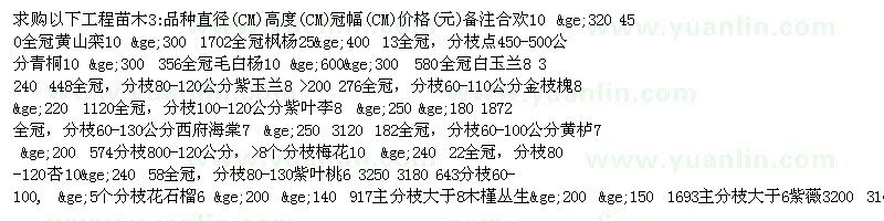 求購全冠楓楊、青桐、毛白楊等工程苗木