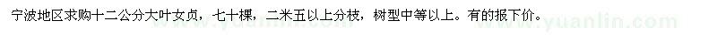 求購(gòu)12公分大葉女貞