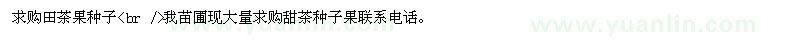 求購田茶果種子