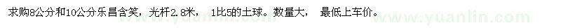 求購8、10公分樂昌含笑