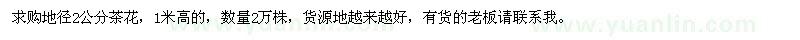 求購地徑2公分茶花