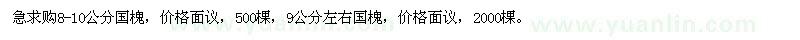 求購(gòu)8-10、9公分國(guó)槐