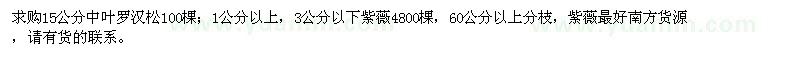 求購中葉羅漢松、紫薇