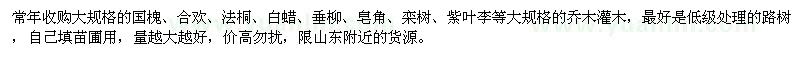 求購(gòu)國(guó)槐、合歡、法桐