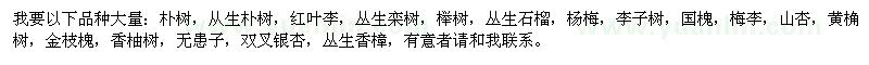 求購(gòu)樸樹(shù)、從生樸樹(shù)、紅葉李