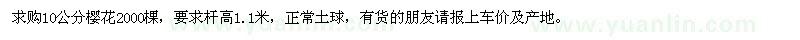 求購(gòu)10公分櫻花