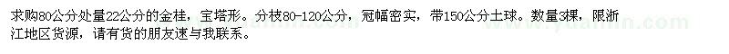 求購80公分處量22公分金桂