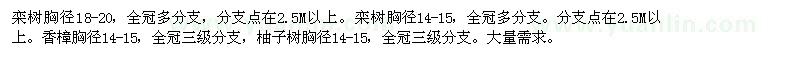 求購欒樹,香樟,柚子樹