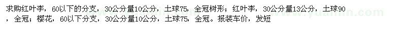 求購(gòu)紅葉李,櫻花
