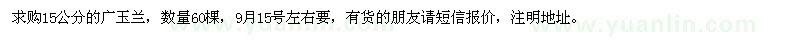 求購15公分廣玉蘭