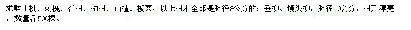 求購(gòu)山桃、刺槐、杏樹、柿樹等苗木