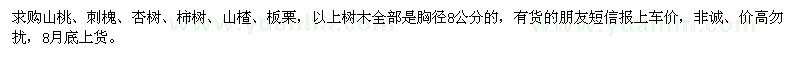求購山桃、刺槐、杏樹