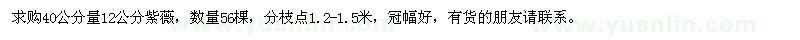 求購12公分紫薇