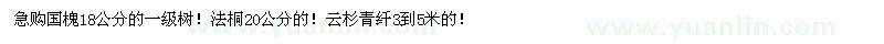 求購(gòu)國(guó)槐、法桐、云杉青纖