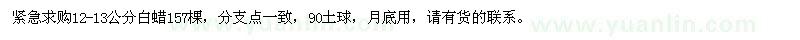 求購12-13公分白蠟