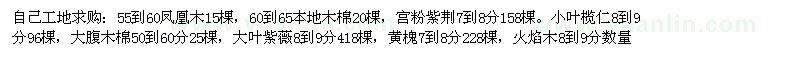 求購鳳凰木、本地木棉、宮粉紫荊