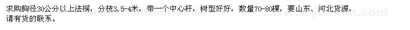 求購胸徑30公分以上法桐