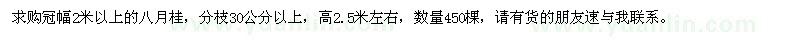 求購冠幅2米以上八月桂