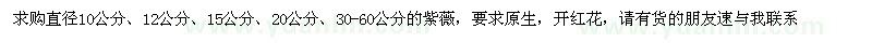 求購(gòu)直徑10、12、15、20、30-60公分紫薇