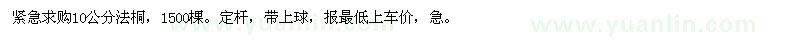 求購10公分法桐