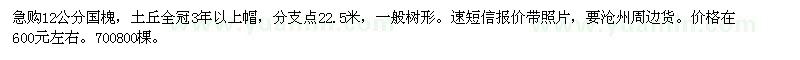 求購12公分國槐