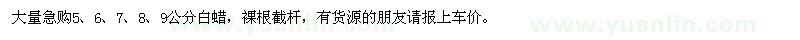 求購5、6、7、8、9公分白蠟