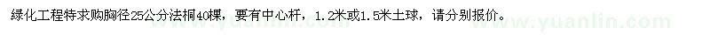 求購25公分全冠法桐