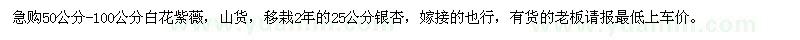 求購白花紫薇、銀杏