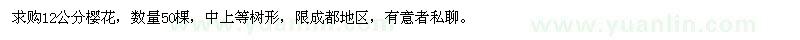 求購(gòu)12公分櫻花
