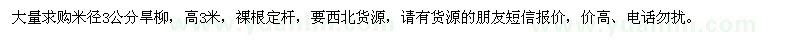 求購米徑3公分旱柳