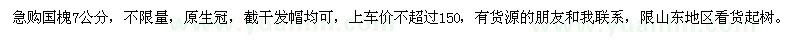 求購7公分國槐
