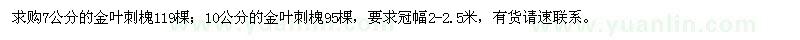 求購7公分金葉刺槐