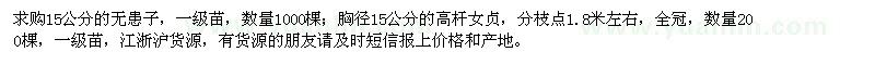 求購(gòu)15公分無(wú)患子、高桿女貞