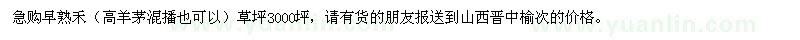 求購(gòu)早熟禾草坪