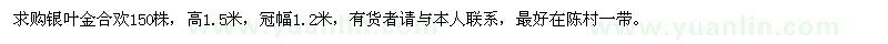 求購銀葉金合歡