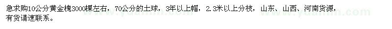 求購10公分黃金槐