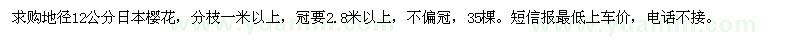 求購地徑12公分日本櫻花