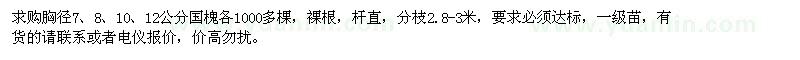 求購胸徑7、8、10、12公分國槐