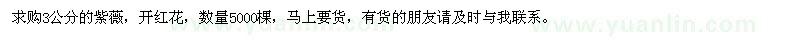 求購(gòu)3公分紫薇