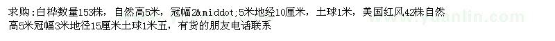 求購(gòu)白樺、美國(guó)紅楓