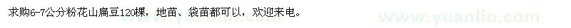求購6-7公分粉花山扁豆