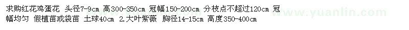 求購(gòu)頭徑7-9公分紅花雞蛋花